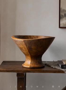 叕木/民俗物件|民宿酒店摆件复古怀旧侘寂风软装实木置物木臼