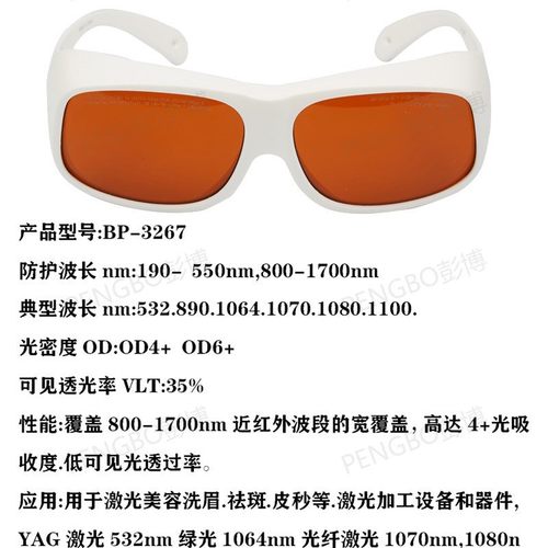 蓝光紫外光绿光皮秒opt美容仪嫩肤护目镜532nm1064nm激光防护眼镜 - 图1