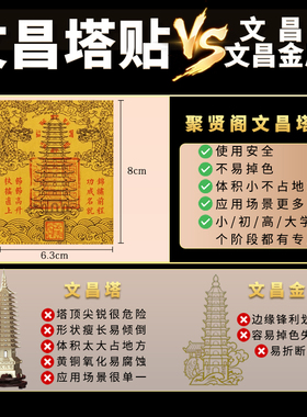 文昌塔九层十三层隐形贴纸金榜题名礼物文昌笔手机贴书桌书房随身