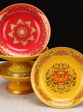 陶瓷贡盘莲花供佛盘果碟供碟仙家财神供盘水果供佛前供盘贡品