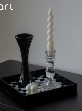 DART原创黑色烛台摆件高颜值法式家用氛围感客厅卧室软装轻奢