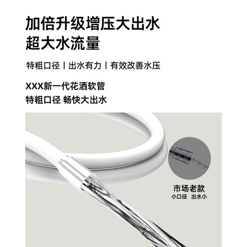防爆花洒软管淋浴硅胶浴管子配件沐浴室洗澡增压水管淋浴霸配件 - 图0