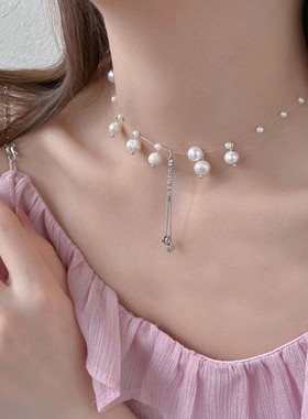 超仙系珍珠项链女ins潮小众设计高级感锁骨链网红气质百搭颈链女
