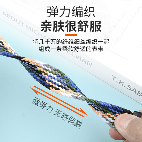 适用小米手环9Pro表带8pro/7pro新款夏季透气编织弹力调节腕带10pro智能运动手表红米Redmiwatch4/5/6替换链 - 图2