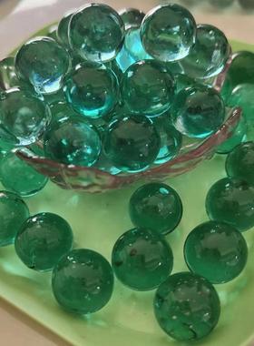 厂家供应绿色玻璃珠14mm 16mm 19mm21mm 25mm 透明玻璃弹珠