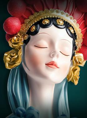 国潮风创意家居摆件 京剧花旦 代居家饰品玄关客厅电视柜桌面装饰