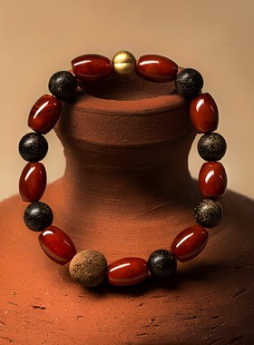 BYROOTS/抱树【禧焰】红玛瑙藏香珠手串女本命年手链男女生日礼物