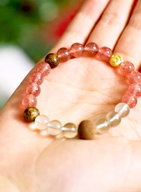 BYROOTS/抱树新品藏香珠手串女草莓晶手链女天然水晶新年生日礼物