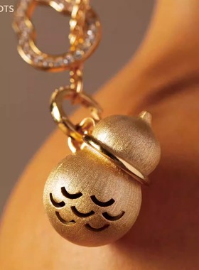 抱树 福禄金银葫芦藏香珠项链女圣诞礼物生日礼物圣诞节礼物项链