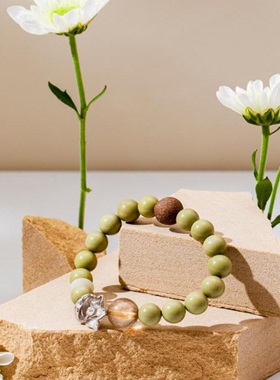 【胡可推荐】抱树手串绿玛瑙藏香珠手串女情侣手串七夕礼物送女友