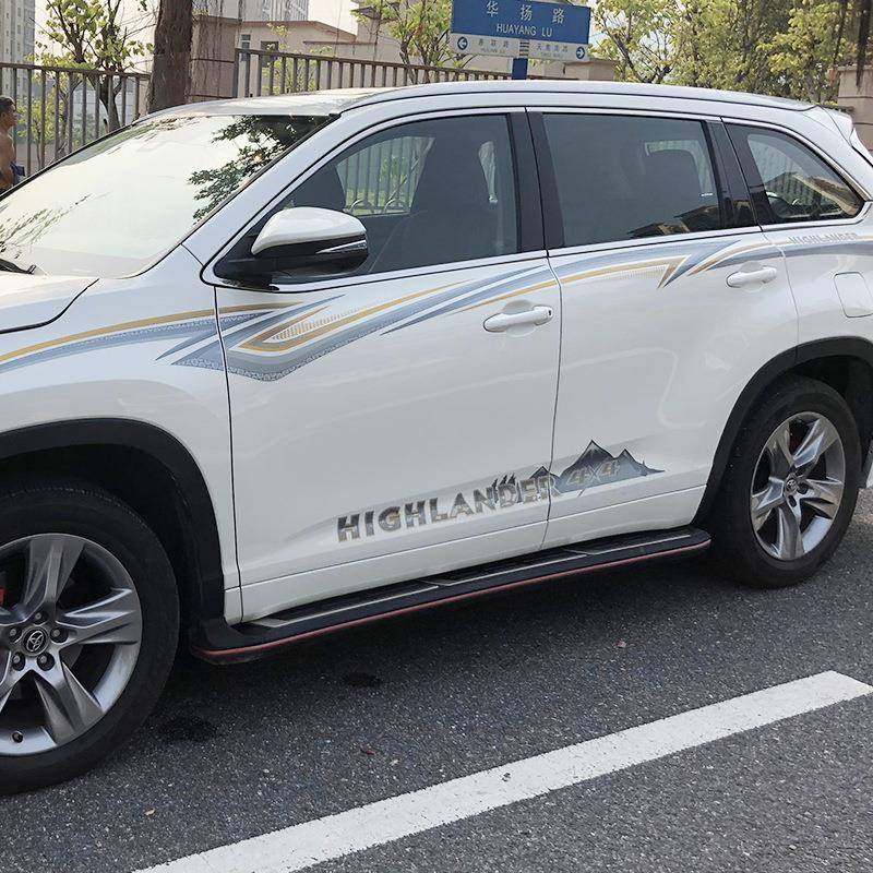 适用于2019款汉兰达下裙车身彩条汽车拉花个性改装车贴腰线贴纸,淘宝优惠券,粉丝福利购,淘宝优惠卷