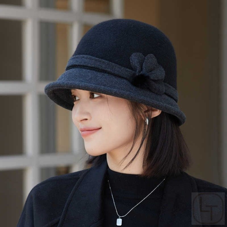 羊毛呢渔夫帽子女秋冬天保暖优雅英伦复古盆帽礼帽气质百搭韩版潮,淘宝优惠券,粉丝福利购,淘宝优惠卷