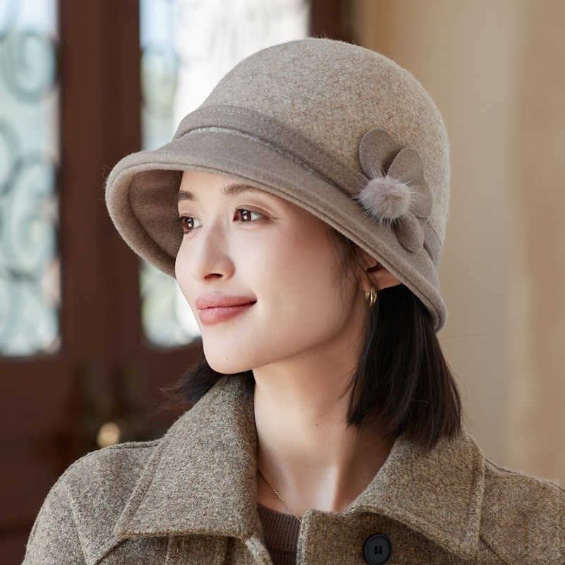 羊毛呢渔夫帽子女秋冬天保暖优雅英伦复古盆帽礼帽气质百搭韩版潮,淘宝优惠券,粉丝福利购,淘宝优惠卷