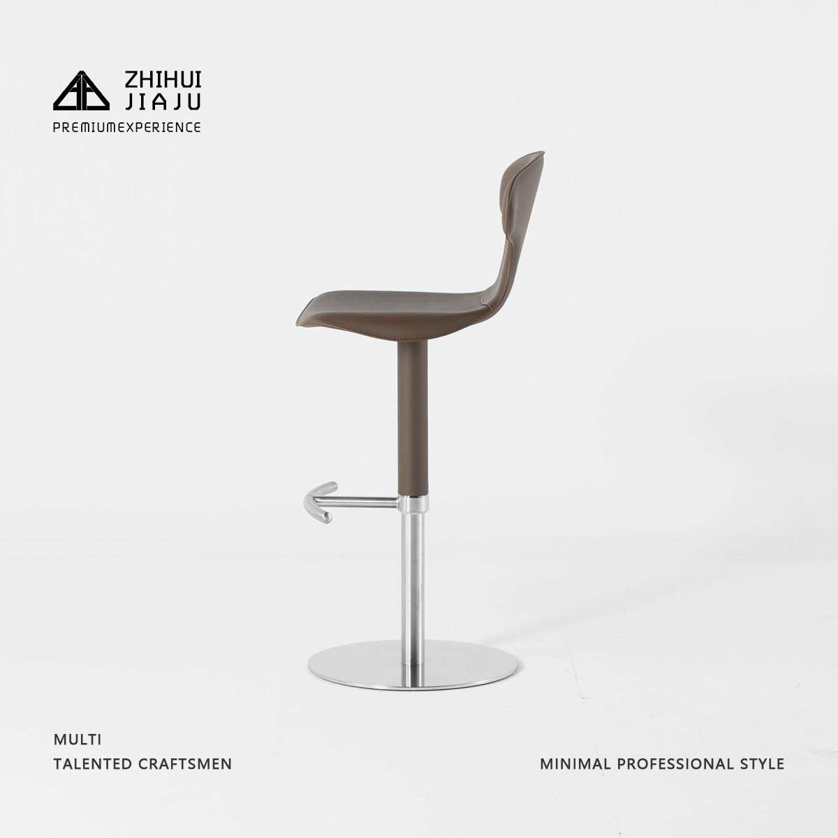 知绘丨包豪斯不锈钢马鞍皮吧台椅升降椅旋转吧椅高脚凳家用岛台椅,淘宝优惠券,粉丝福利购,淘宝优惠卷