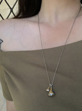 显贵气高级感韩国风双吊坠项链