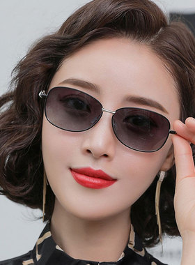 小框眼镜开车墨镜女防紫外线优雅复古网红街拍女士偏光小脸太阳镜