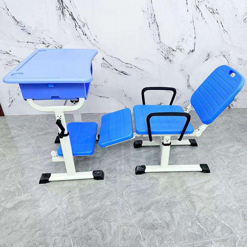 Children's lunch break desks and chairs, primary and secondary school tutoring class study tables, reclining and foldable desk and chair combinations