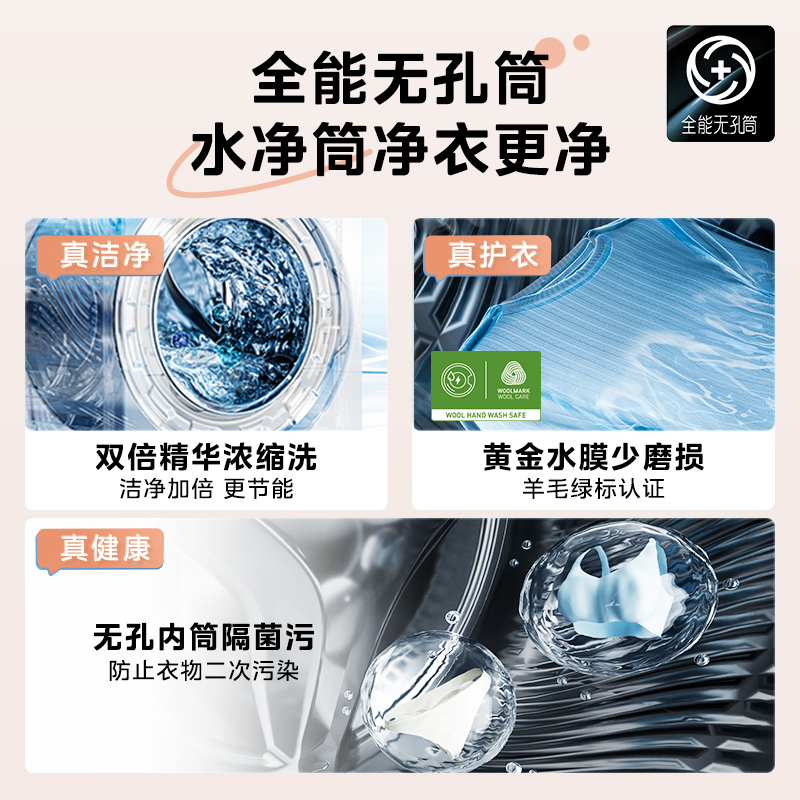 以旧换新美的元气2.0洗衣机滚筒全自动家用10/12公斤洗烘干一体L5 - 图0