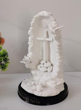 陶瓷十字架摆件耶诞节礼品圣像礼物礼物仪用品天主堂圣物纯手工饰