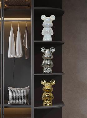 暴力熊摆件客厅酒柜电视柜存钱罐轻奢家居儿童房间办公桌面装饰品