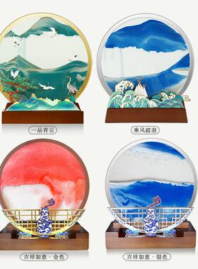 合金珐琅彩流沙画定制乘风破浪办公室桌摆件家居装饰高档领导礼物