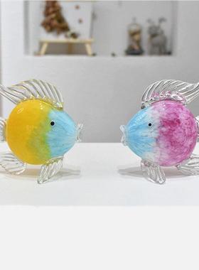 厅玻璃璃亲嘴鱼琉现代简约家居YVT品新房软装客电视柜酒柜创饰意