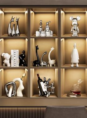 代轻暴力熊酒柜装饰品摆件客厅家居奢电柜玻璃柜现高档陶20230918