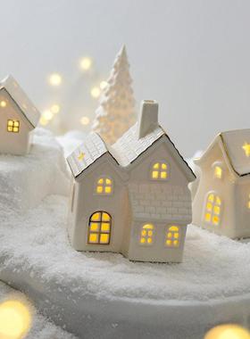 北欧创布意陶瓷房小子摆件gas5663高房级感儿童卧室置圣诞节氛围