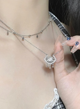 S925纯银轻奢小众平安如意锁项链