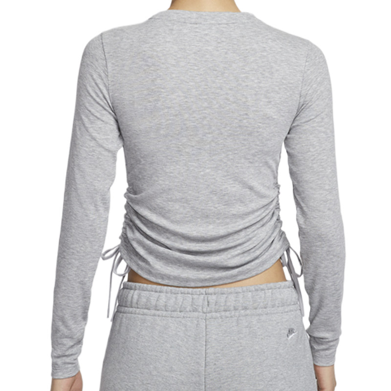 滔搏NIKE耐克女子针织长袖圆领抽绳收腰短款运动T恤HV8728-063,淘宝优惠券,粉丝福利购,淘宝优惠卷