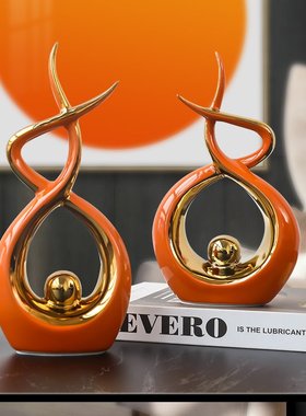 北欧简约办公室书柜陶瓷晨哥摆件客厅玄关电视酒柜家居装饰品摆设