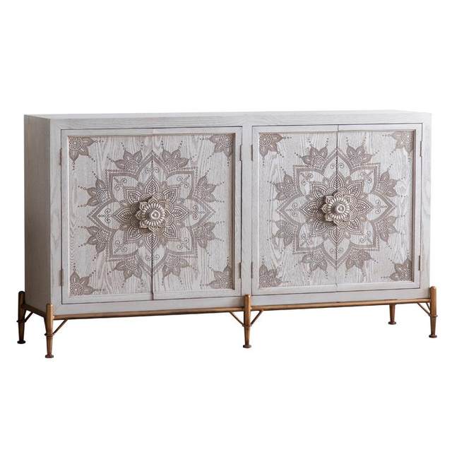 American retro carved porch cabinet sofa side cabinet storage cabinet solid wood side cabinet white decorative cabinet storage cabinet