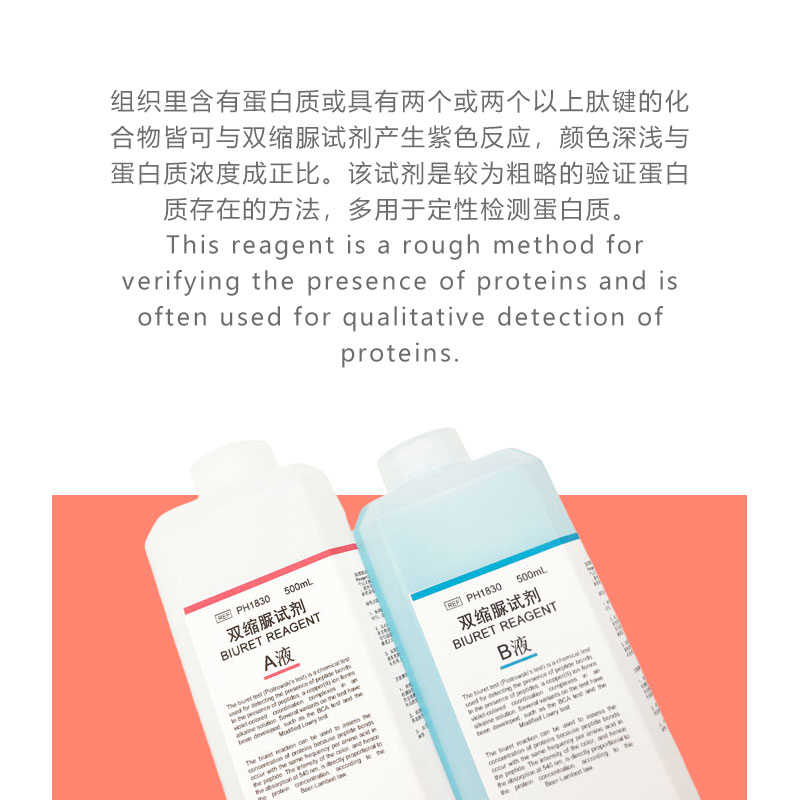 双缩脲试剂AB液甲乙液科研实验缩二脲 2×100mL PH1830 PHYNE - 图0
