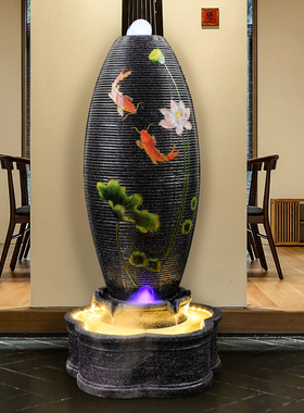 招财风水球摆件 玄关家居装饰品 客厅落地水景观 欧式风格流水摆