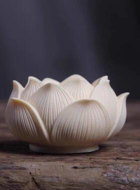 象牙果观音如来佛像莲花底座观世音菩萨摆放莲花台垫工艺礼品摆饰