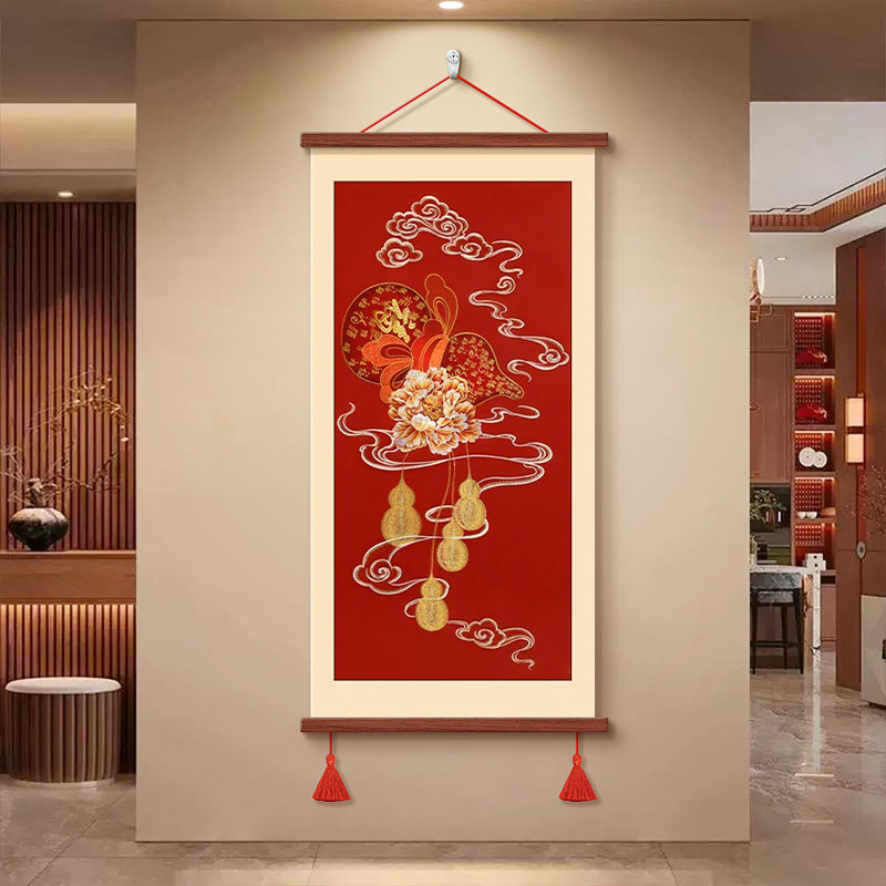 寓意玄关福禄葫芦装饰画柿柿如意过道走廊挂画2026新款百福图壁画,淘宝优惠券,粉丝福利购,淘宝优惠卷