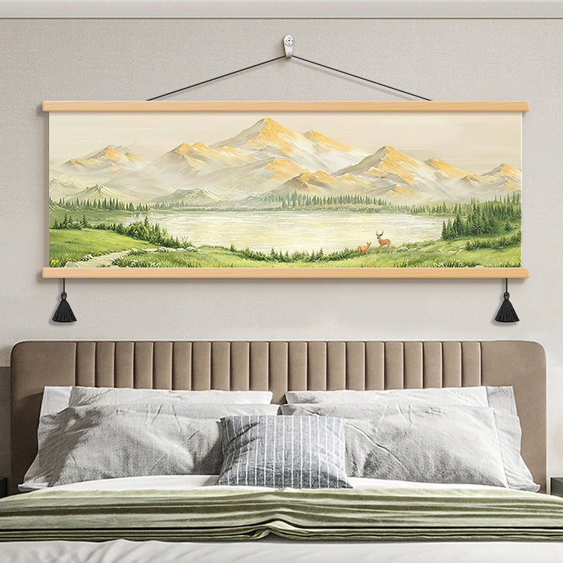 金山福禄山水风景客厅挂画2026新款沙发背景墙装饰画卧室床头壁画,淘宝优惠券,粉丝福利购,淘宝优惠卷