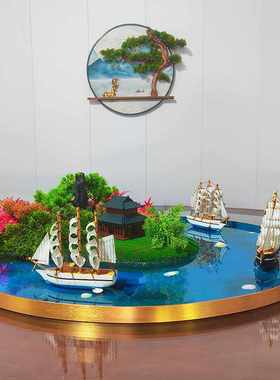 酒店大圆桌转盘中间装饰花