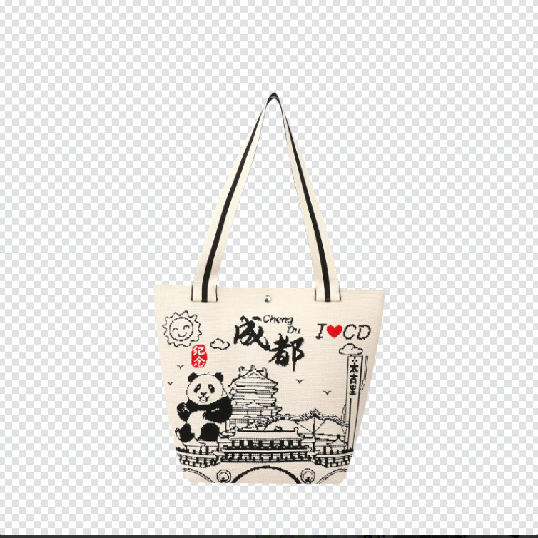 旅游纪念品熊猫编织包托特包单肩包成都网红景点文创周边伴手礼袋 - 图3