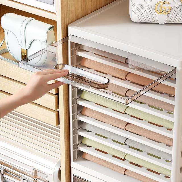 Clothes and pants storage artifact Home wardrobe layered storage box Clothes organization box Drawer type partition storage rack
