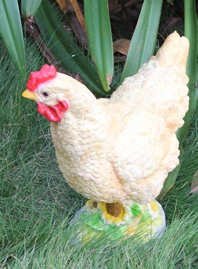 庭院仿真动物摆设鸡鸭兔鸽子猫头鹰田园阳台水Q池花园造景装饰摆