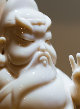 鲤物关二爷关公关老爷F德化白瓷萌趣威武摆件