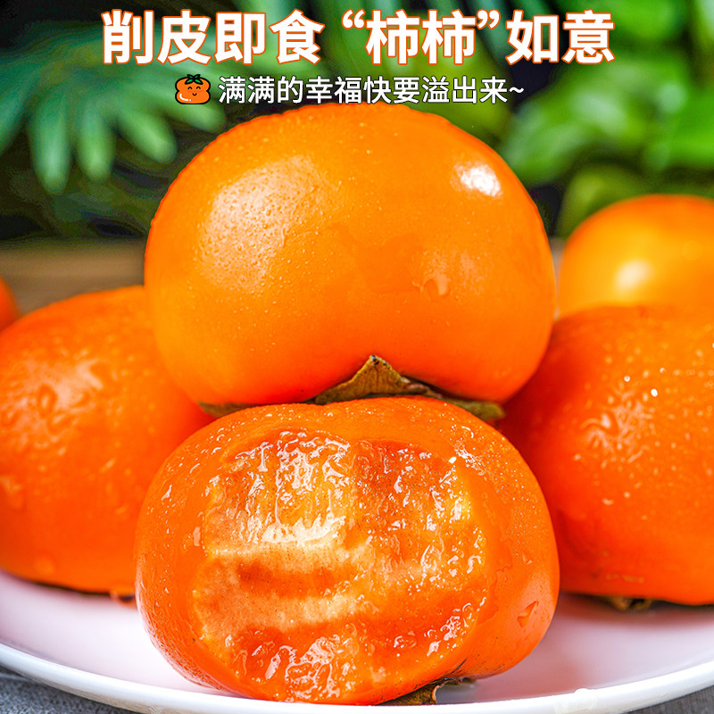 正宗巧克力脆柿子新鲜水果当季冰糖心削皮甜柿无核火晶柿整箱包邮,淘宝优惠券,粉丝福利购,淘宝优惠卷