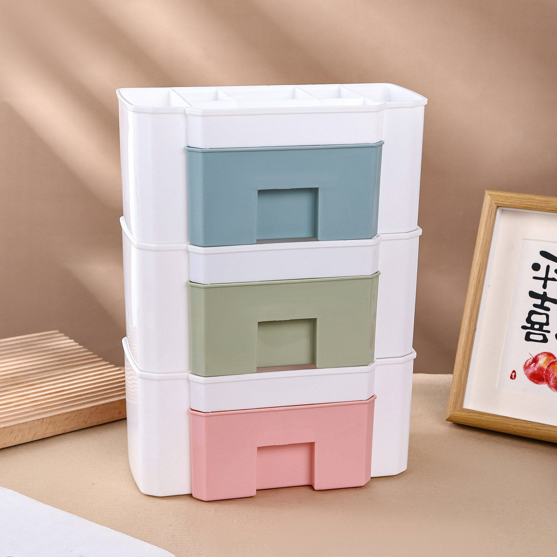 网红大号抽屉化妆盒塑料公桌面首饰梳妆台护肤刷口红整理置物架,淘宝优惠券,粉丝福利购,淘宝优惠卷