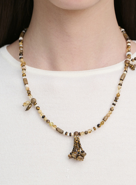 子休沉香虎眼石项链生日新年礼物