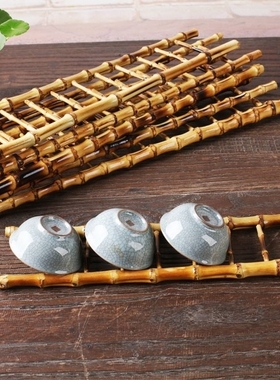 日料刺身装饰品摆盘用具竹丝竹篱笆竹梯木牌刀旗菜品点缀摆件道具