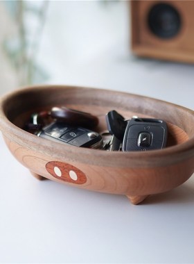 Joe猪猪牌浴缸 木质桌面摆件创意可爱可收纳也可以放零食盘的礼物