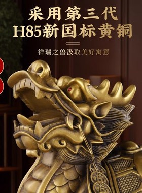 铜龙龟摆件纯黄铜八卦金钱v龟母子龙头龟家居客厅办公室装饰摆件