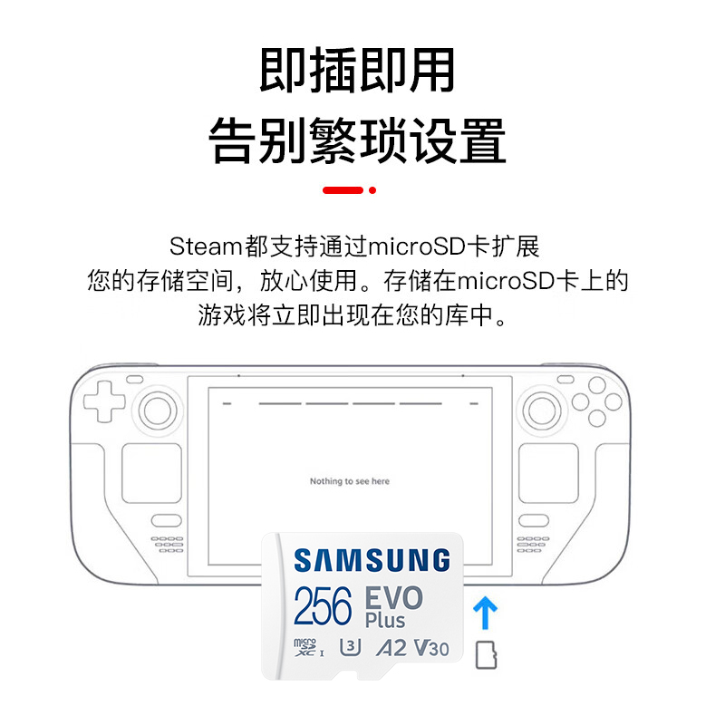 三星TF卡256G内存卡Switch任天堂游戏micro SD存储高速tf卡闪存卡 - 图1