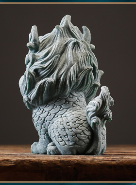 青砂石鱼缸造景新中式瑞兽貔貅麒麟金蟾家居O创意国潮精品茶宠摆